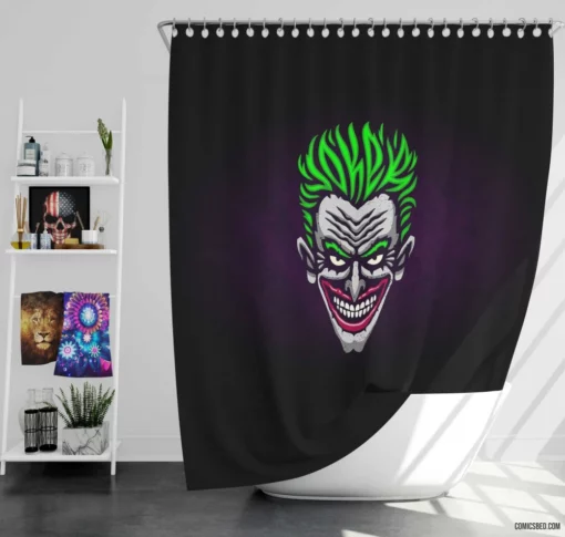 Joker Minimalist Chaotic Essence Comic Shower Curtain