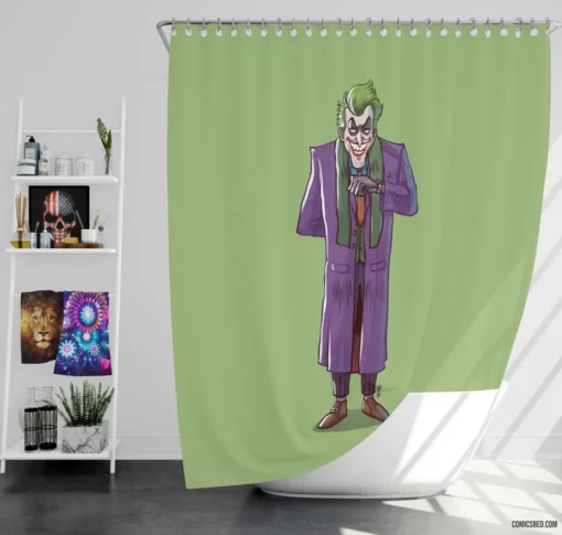 Joker Minimalist DC Clown Prince Comic Shower Curtain