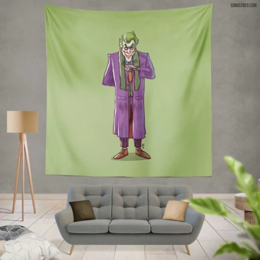 Joker Minimalist DC Clown Prince Comic Wall Tapestry