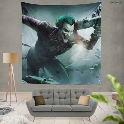 Joker Rocket Launcher DC Trickster Comic Wall Tapestry