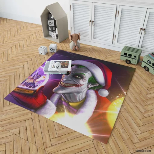 Joker Santa Hat DC Clown Comic Rug 1