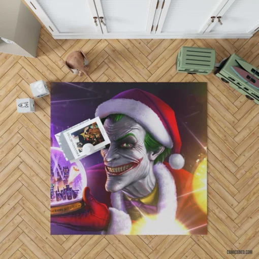 Joker Santa Hat DC Clown Comic Rug