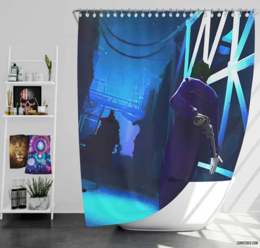 Joker vs. Batman Epic Showdown Comic Shower Curtain