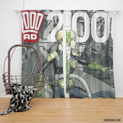 Judge Anderson 2000 AD Enforcer Comic Curtain