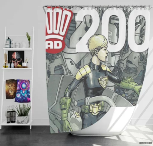 Judge Anderson 2000 AD Enforcer Comic Shower Curtain