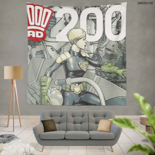 Judge Anderson 2000 AD Enforcer Comic Wall Tapestry