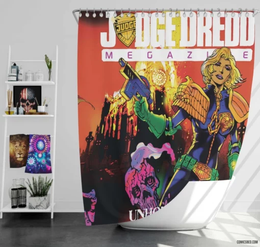 Judge Dredd & Anderson Law Keepers Comic Shower Curtain