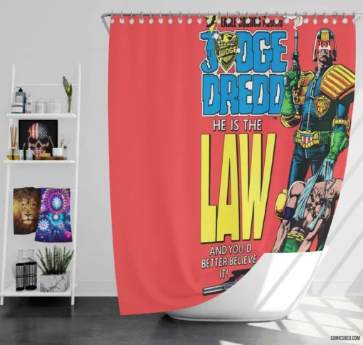 Judge Dredd Urban Enforcer Saga Comic Shower Curtain