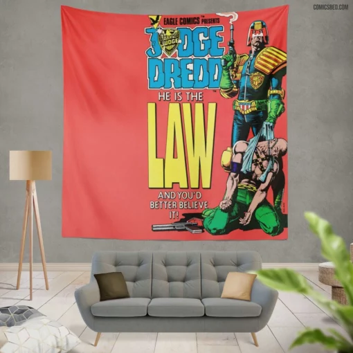 Judge Dredd Urban Enforcer Saga Comic Wall Tapestry