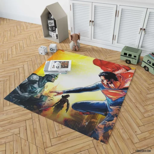 Justice League Batman Superman Trinity Comic Rug 1