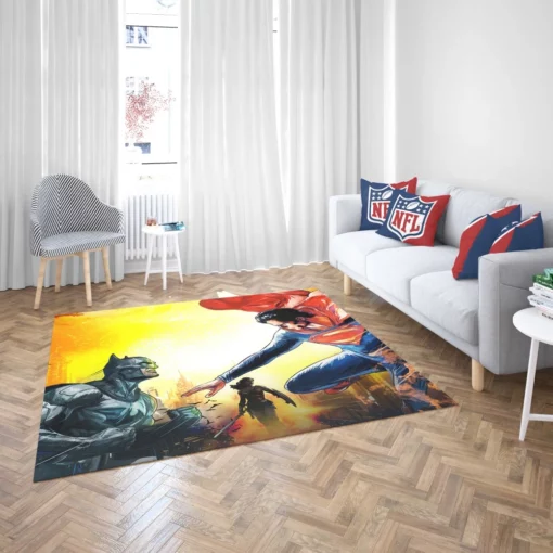 Justice League Batman Superman Trinity Comic Rug 2