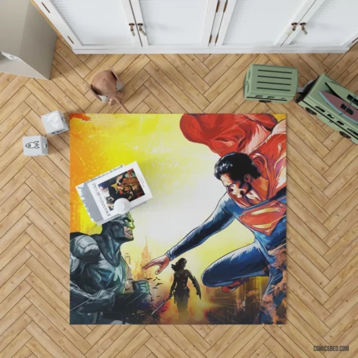 Justice League Batman Superman Trinity Comic Rug