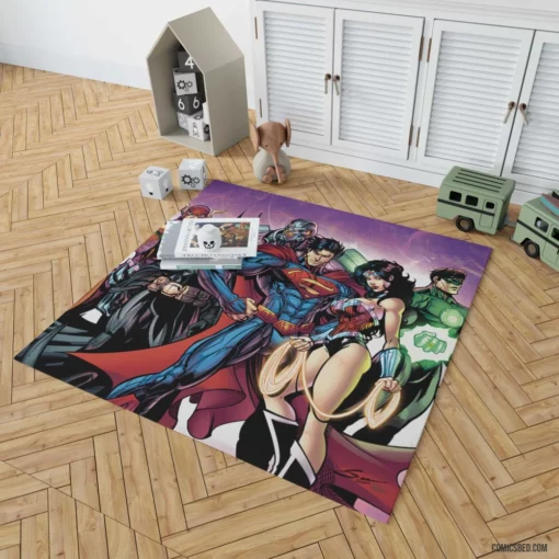 Justice League DC Earth Guardians Comic Rug 1