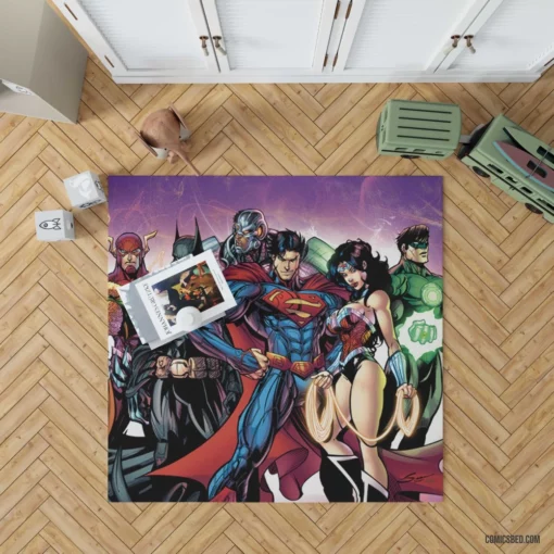 Justice League DC Earth Guardians Comic Rug