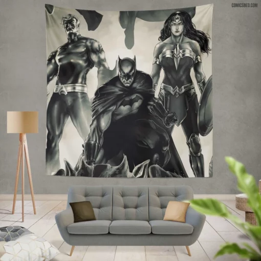 Justice League DC Heroic Ensemble Comic Wall Tapestry