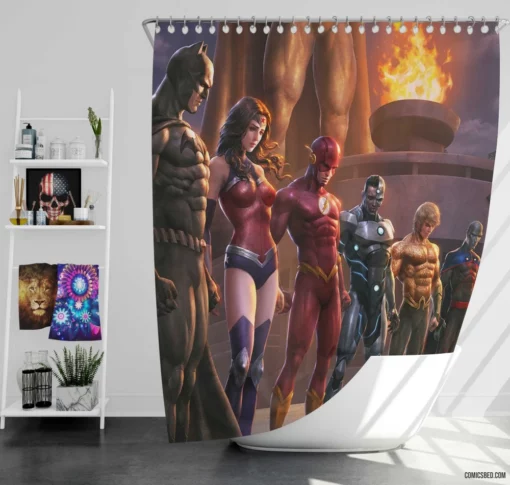 Justice League DC Super Squad Comic Shower Curtain