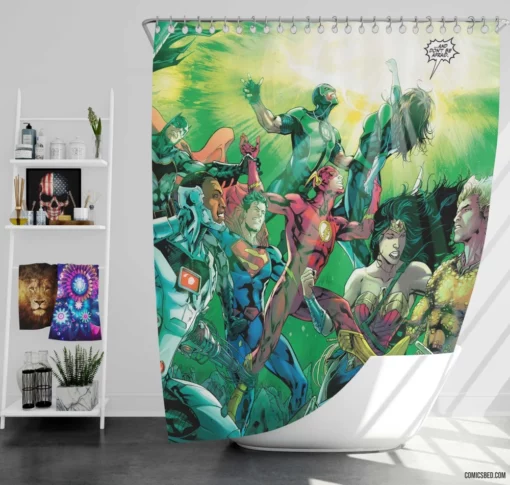 Justice League DC Super hero Comics Shower Curtain