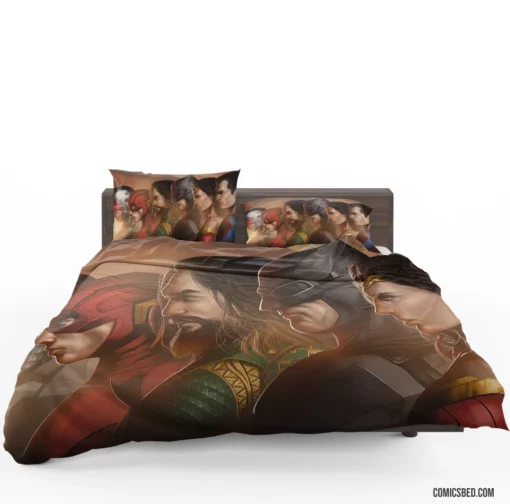 Justice League Dawn of Heroes Comic Bedding Set