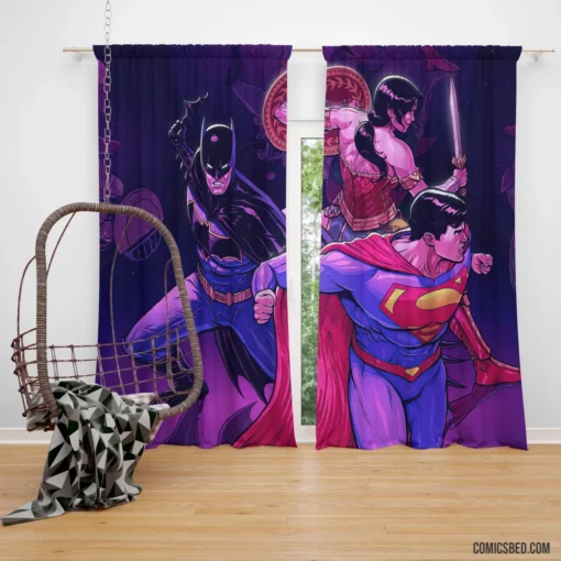 Justice League Heroes United Trilogy Comic Curtain