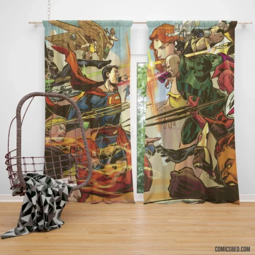 Justice League Iconic Superteam Comic Curtain