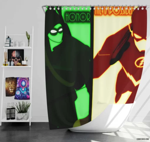 Justice League Of America United Comic Shower Curtain