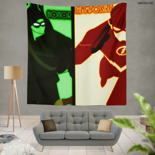 Justice League Of America United Comic Wall Tapestry