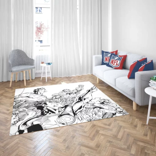 Justice League Superman Wonder Woman Cyborg Comic Rug 2