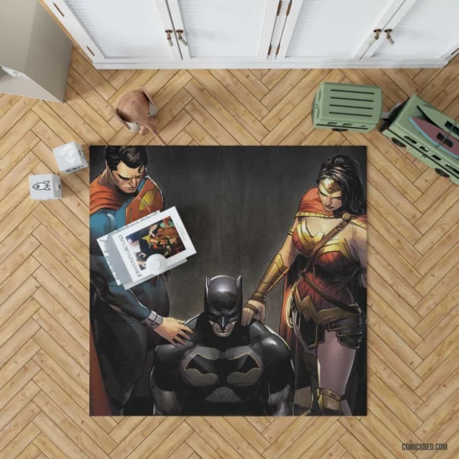 Justice League Trinity DC Heroes Comic Rug