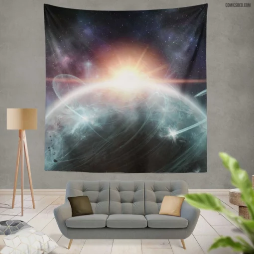 Kaliumlabs Planetary Discovery Comic Wall Tapestry