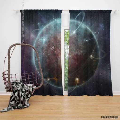 Kaliumlabs Space Celestial Adventure Comic Curtain