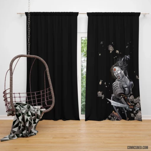 Katana Deadly Samurai Comic Curtain