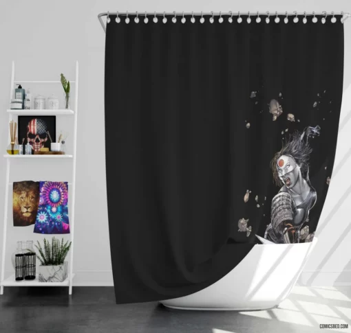 Katana Deadly Samurai Comic Shower Curtain