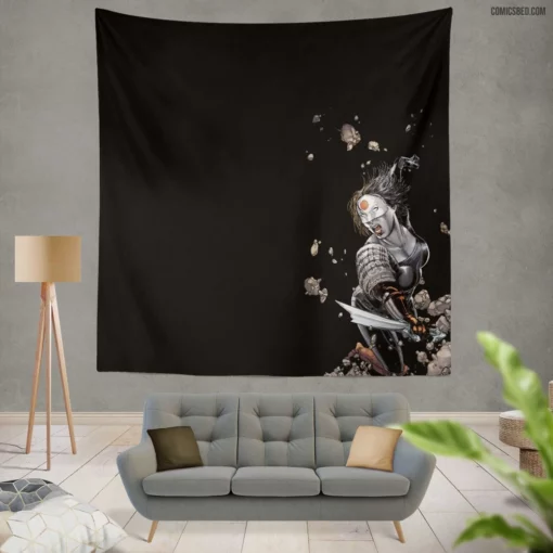 Katana Deadly Samurai Comic Wall Tapestry