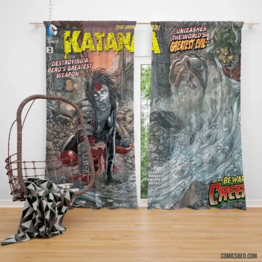 Katana Deadly Swordswoman Comic Curtain