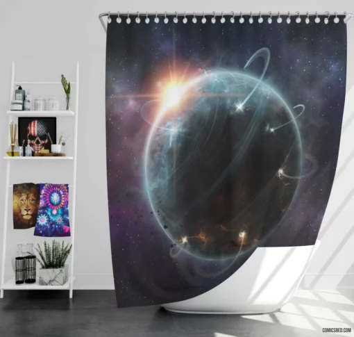 Kehn`Wa plane Comics Kaliumlabs Space Shower Curtain