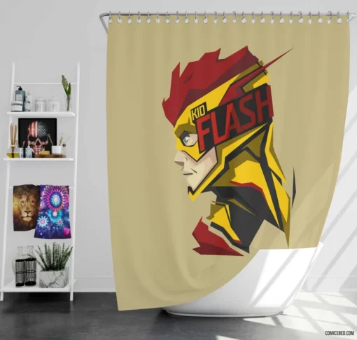 Kid Flash Chronicles Speedster Legacy Comic Shower Curtain