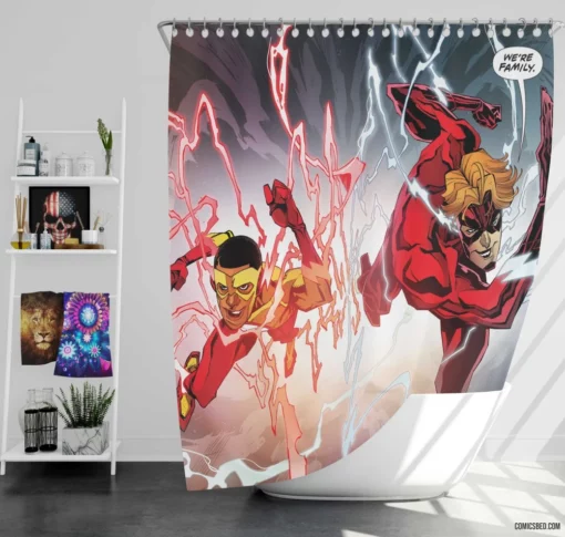 Kid Flash Speedster Sidekick Comic Shower Curtain