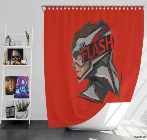 Kid Flash Wallace Speedster Journey Comic Shower Curtain