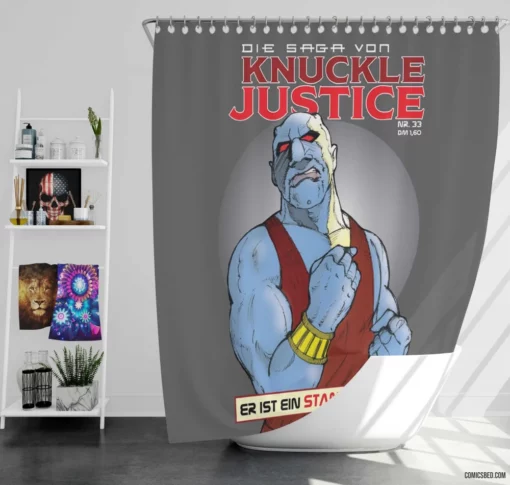 Knuckle Justice Vigilante Quest Comic Shower Curtain