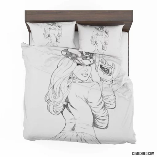 Lady Blackhawk Sky-High Heroine Comic Bedding Set 1