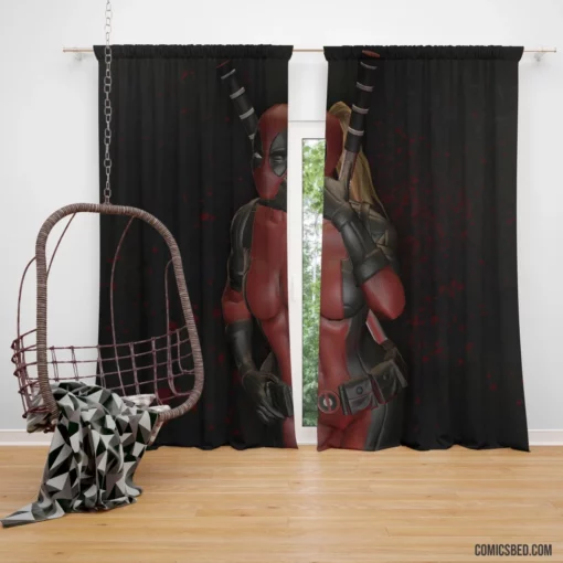 Lady Deadpool Marvel Heroine Comic Curtain