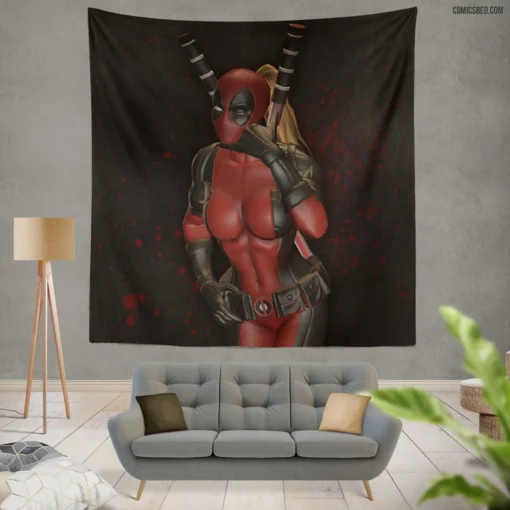 Lady Deadpool Marvel Heroine Comic Wall Tapestry