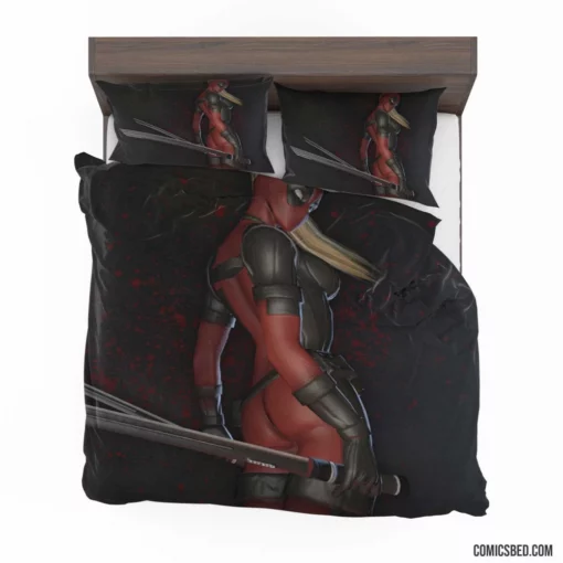 Lady Deadpool Merc with Sass Comic Bedding Set 1