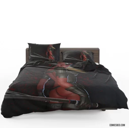 Lady Deadpool Merc with Sass Comic Bedding Set