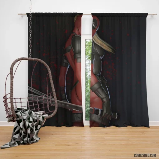 Lady Deadpool Merc with Sass Comic Curtain