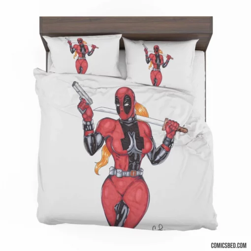 Lady Deadpool Sassy Heroine Comic Bedding Set 1