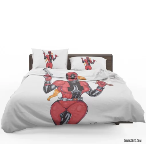 Lady Deadpool Sassy Heroine Comic Bedding Set