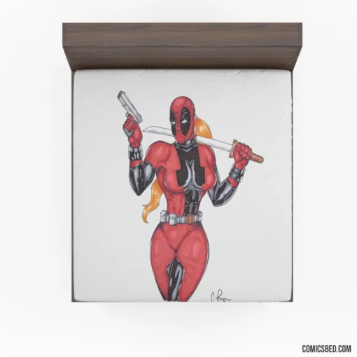 Lady Deadpool Sassy Heroine Comic Fitted Sheet 1