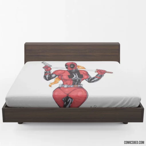 Lady Deadpool Sassy Heroine Comic Fitted Sheet