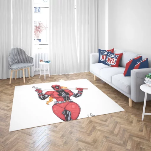 Lady Deadpool Sassy Heroine Comic Rug 2